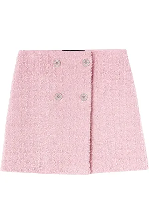 VERSACE Tweed high-waist skirt