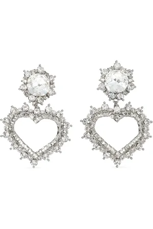 Alessandra Rich Heart-motif drop earrings