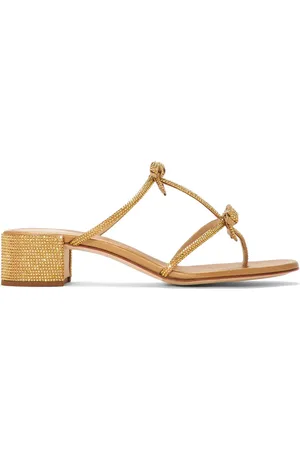 RENE CAOVILLA Rhinestone-embellished leather sandals