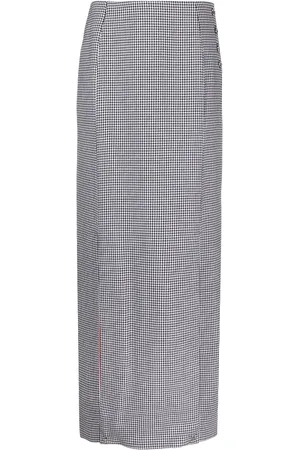 Thom Browne Houndstooth-pattern wool maxi skirt