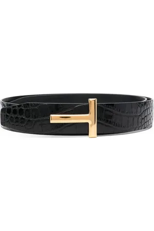 Tom Ford Crocodile-embossed shiny leather belt