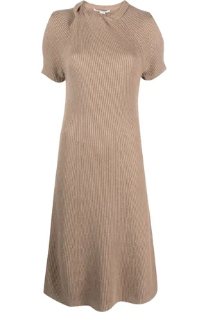 Stella McCartney Short-sleeve ribbed-knit midi dress