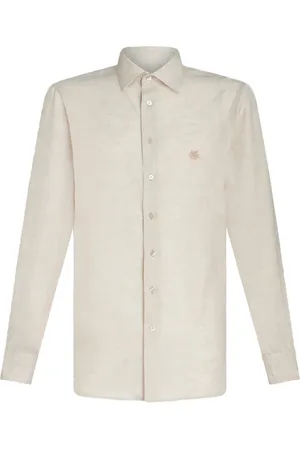 Etro Pegaso-embroidered m??lange-effect shirt