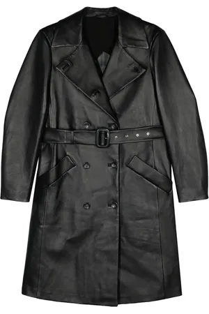 Sportmax Belted leather trench coat