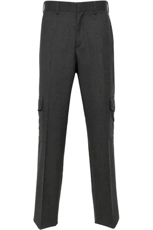 LARDINI Mid-rise wool cargo trousers