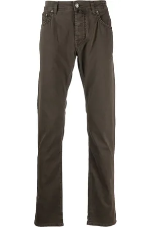 Jacob Cohen Logo-patch straight-leg trousers