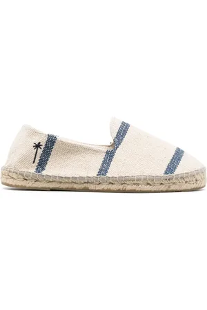 MANEBI Striped woven canvas espadrilles