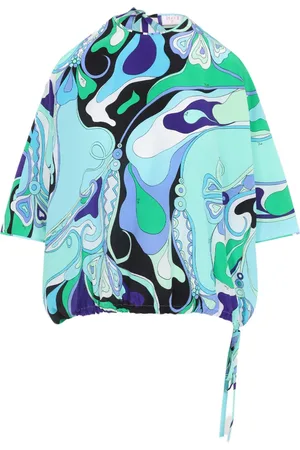Puccini Orchid-print silk blouse