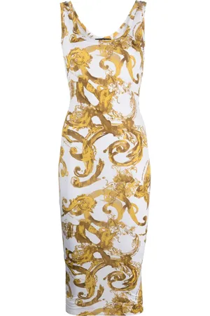 VERSACE Barocco-print midi dress