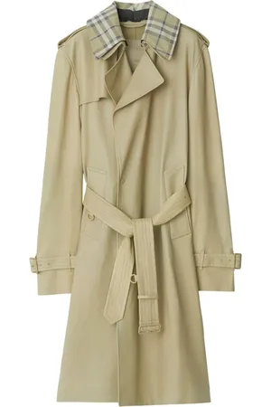 Burberry Detachable-collar leather trench coat
