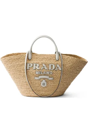Prada Logo-appliqu?? interwoven-design tote bag