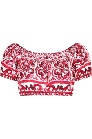 Dolce & Gabbana Majolica-print crop top