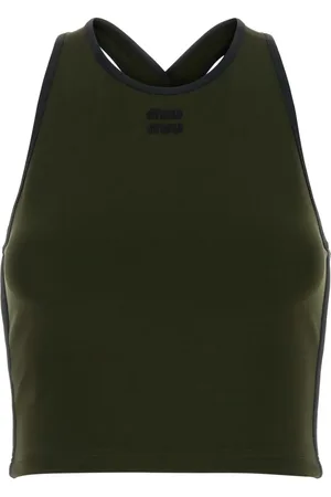 Miu Miu Logo-embroidered top