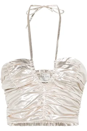 FORTE FORTE Ruched halterneck blouse