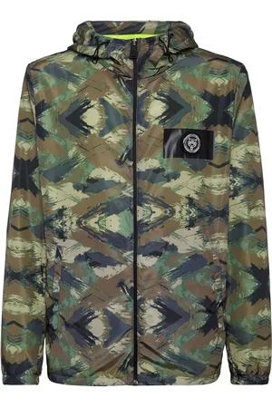 Philipp Plein Logo-patch camouflage windbreaker jacket