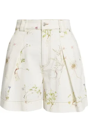 Erdem Floral-print denim shorts