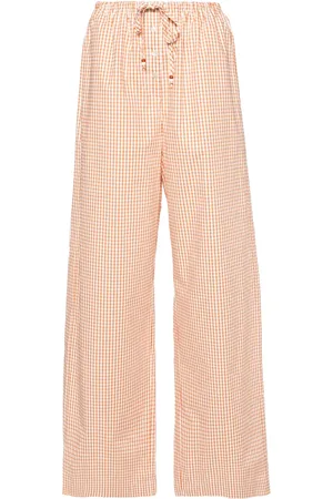 FORTE FORTE Gingham-check wide-leg trousers