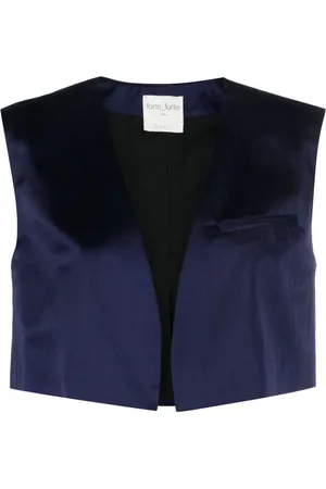 FORTE FORTE Cropped herringbone waistcoat