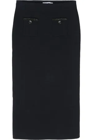 Self-Portrait Embellished straight midi skirt