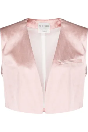 FORTE FORTE Cropped herringbone waistcoat