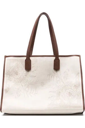 ELEVENTY Floral-print canvas tote bag