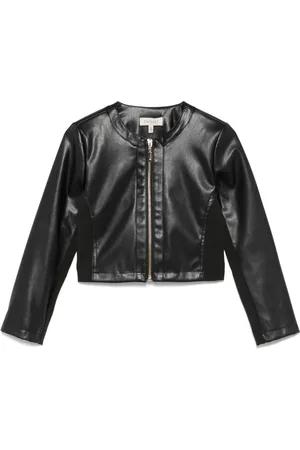 Twin-Set Cropped faux-leather jacket