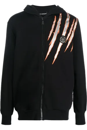 Philipp Plein Scratch-print long-sleeved hoodie