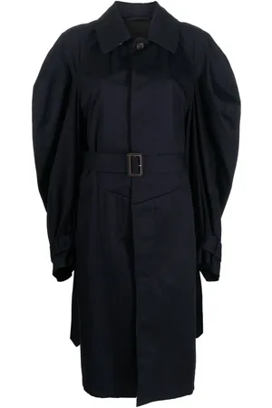 Balenciaga Twisted puff-sleeves cotton trench coat