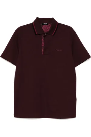 VERSACE Logo-embroidered polo shirt