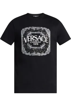 VERSACE Logo-embroidered T-shirt
