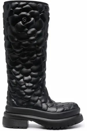 VALENTINO GARAVANI Atelier floral-embossed mid-calf rain boots