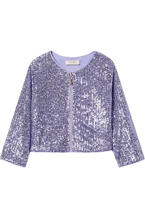 Twin-Set Sequinned zip-up jacket