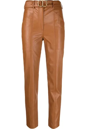 Twin-Set Belted faux-leather trousers
