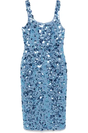 Michael Kors Floral-embellished scuba midi dress