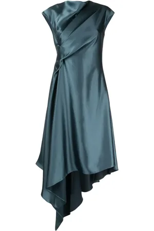 Amsale Handkerchief-hem satin dress