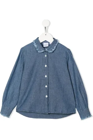 Aspesi Frayed-trim buttoned denim shirt