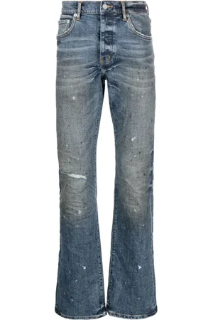 Purple Brand P004 paint-splatter flared jeans