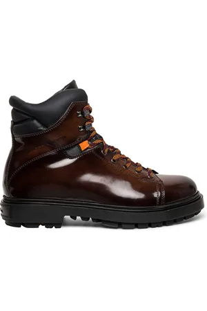santoni Panelled leather hiking boots