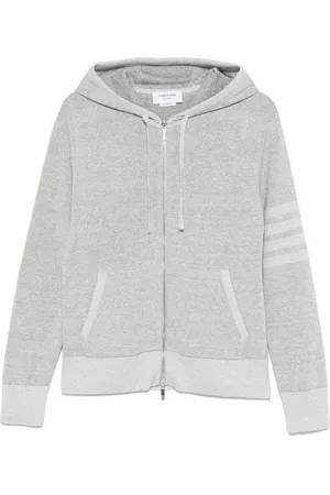 Thom Browne 4-Bar stripe zip-up hoodie