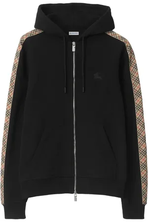 Burberry Check-trim cotton hoodie