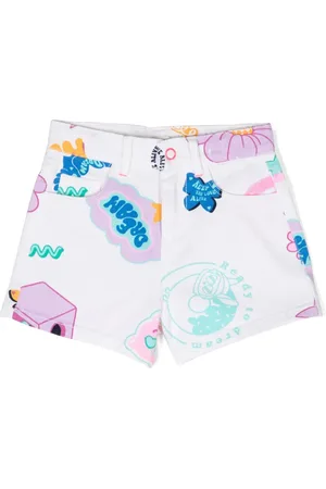 Billieblush Illustration-print denim shorts