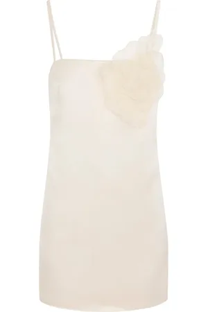 Elisabetta Franchi Flower-appliqu?? satin dress