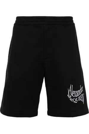 Alexander McQueen Logo-embroidered cotton track shorts