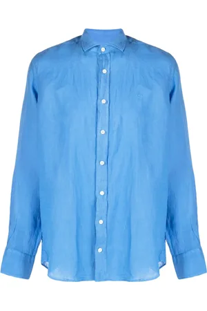 Hackett Logo-embroidered linen shirt