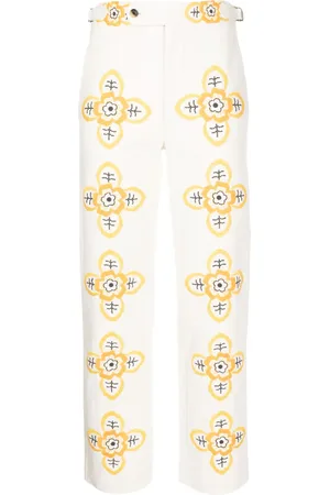 BODE Buttercup embroidered straight-leg trousers