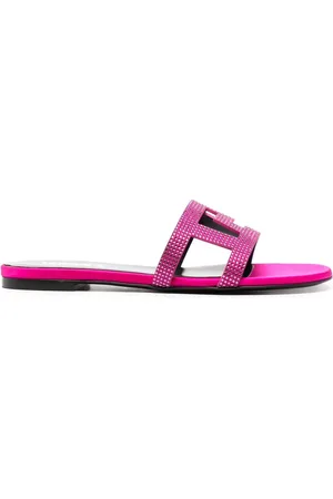 VERSACE Greca Maze crystal flat sandals