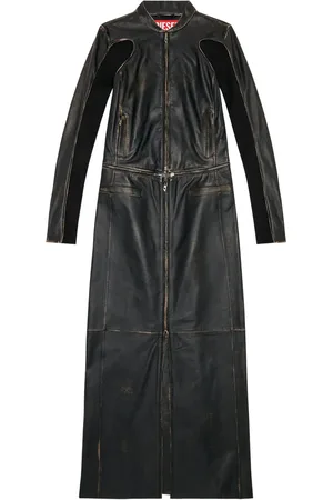 Diesel L-Tot leather maxi dress