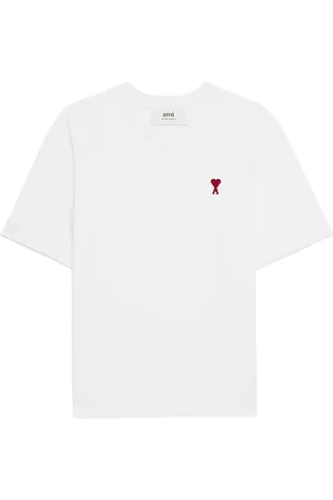 Ami Logo-embroidered organic cotton T-shirt