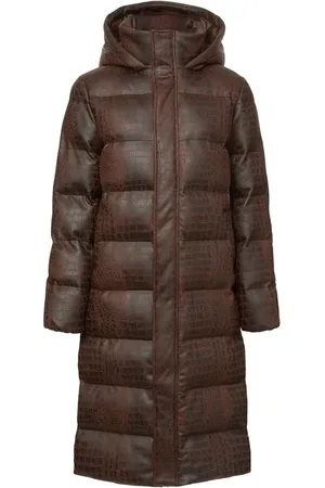 Unreal Fur Crocodile-effect padded coat