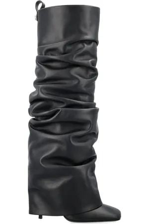 The Attico Layered knee-high leather boots